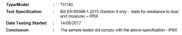 IP6X - Test detail