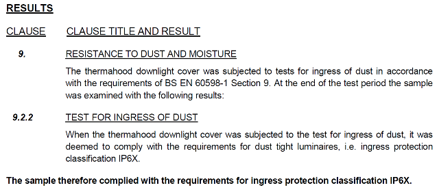 IP6X - Test Result